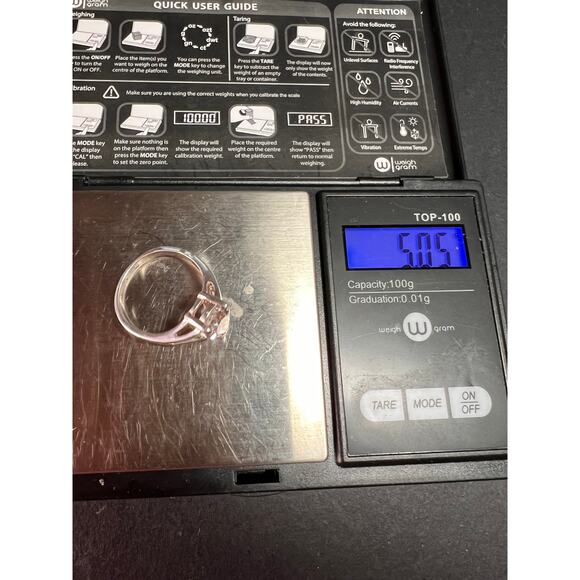 Vintage CZ Pear Solitaire in Sterling Silver, Open Gallery Split Shank, Size 9 - Picture 16 of 16